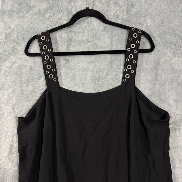 Vince Camuto Black Square Neck Sleeveless Grommet Strap Tank Top 3X - Picture 2 of 11